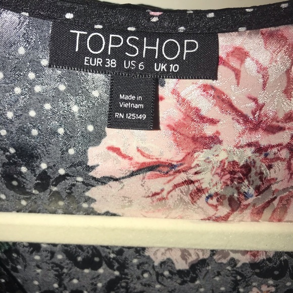 Topshop Floral Polka Dot Jacquard Top 6 - Picture 9 of 9